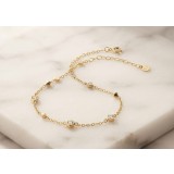 Bratara din Argint 925 Aurit Geometric Charms Bezel Crystals , Rafinament E i Stil Modern