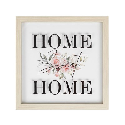 Tablou decorativ cu mesaj Sweet Home, 30.5x30.5 cm, LEmn, ATU-080456 foto