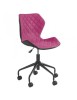 Scaun birou copii HM Matrix, Ergonomic, Cadru Metalic, Stofa/Piele ecologica, Roti pivotante, 100 Kg, Negru/Roz, Multicolor