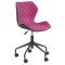 Scaun birou copii HM Matrix, Ergonomic, Cadru Metalic, Stofa/Piele ecologica, Roti pivotante, 100 Kg, Negru/Roz