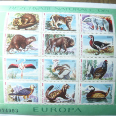 2 Blocuri Romania 1987 - Rezervatii Naturale din Europa , 12 +12 valori