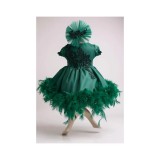 Cumpara ieftin Rochita Botez Ann, cu Pene, Verde - DPH34