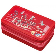 Penar echipat 31 piese, cu 3 fermoare, motiv Vintage Love, Herlitz