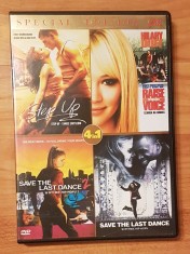 DVD continand 4 filme: Step Up, Save the last dance 1 + 2, Raise your voice