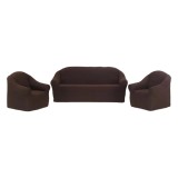 Cumpara ieftin Huse Elastice si Creponate fara Volane, Canapea 3 Persoane + 2 Fotolii, Maro - HEP28