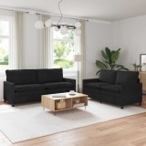 vidaXL Set de canapea 2 pcs Negru Catifea 3417150