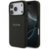 Husa MagSafe pentru Apple iPhone 18 Pro / 17 Pro, Guess, Grained Gold Ring, Neagra