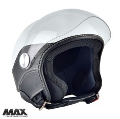 Casca open face pentru scuter - motocicleta (demi-jet) Max Helmets model DJ06 LS Vision (V2B) culoare: alb lucios (000) &ndash; 100% MADE IN ITALY L2 (60cm)