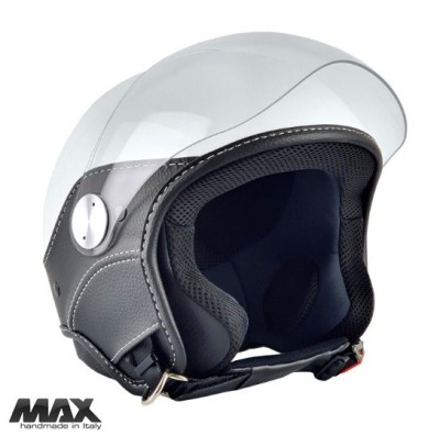 Casca open face pentru scuter - motocicleta (demi-jet) Max Helmets model DJ06 LS Vision (V2B) culoare: alb lucios (000) &amp;ndash; 100% MADE IN ITALY XL (61/62 foto