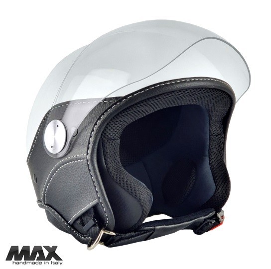 Casca open face pentru scuter - motocicleta (demi-jet) Max Helmets model DJ06 LS Vision (V2B) culoare: alb lucios (000) &ndash; 100% MADE IN ITALY XL (61/62