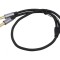 Cablu Audio Stereo Jack 3,5mm la 6,3mm x2 0,5m Negru