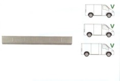 Prag interior CITROEN JUMPER (230), 06.1994-2006; Fiat DUCATO (230), 03.1994-2006; Peugeot BOXER (230), 06.1994-2006, partea stanga=dreapta, otel gal