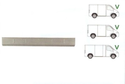Prag interior CITROEN JUMPER (230), 06.1994-2006; Fiat DUCATO (230), 03.1994-2006; Peugeot BOXER (230), 06.1994-2006, partea stanga=dreapta, otel gal foto