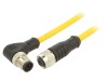 Cablu M12 4 pini 10m IP68 Mueller Electric, Conector Tata, PVC, Galben, 250V, 4A