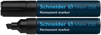 Permanent Marker Schneider Maxx 250, Varf Tesit 2+7mm - Negru foto