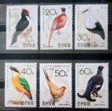 Coreea 1992 păsări ciocănitoare,barza,fazan,cocos de munte ,graur mongol, serie , nestampilata, Korea 1992, Nestampilat