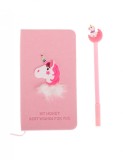 Set Cadou pentru Copii Caiet cu Unicorn finisat cu piele Ecologica Pix cu Unicorn