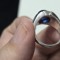 Superb inel vintage argint cu spinel albastru si zirconii