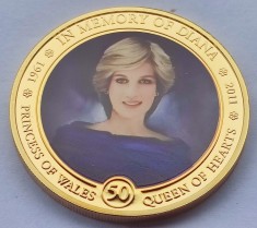 411. Moneda Insulele Cook 1 dollar 2011 (Princess Diana - In Memory)