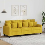 vidaXL Canapea cu 3 locuri, galben deschis, 180 cm, material textil 359280