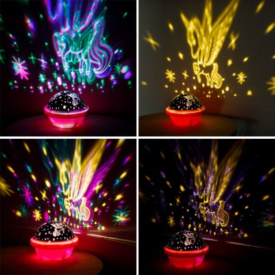 Proiector LED, Model Unicorn, Funcție Proiecție Fixă, Multicolor, Alimentare Baterii AA, Plastic, Dimensiuni 13x10.5cm foto