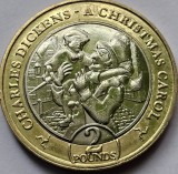 2 pounds 2020 Isle of Man, Christmas Carol - Scrooge with Tiny Tim, km#1688