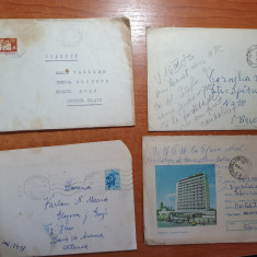 lot 3 - 4 plicuri circulate prin posta -in toate sunt si scrisori-anii '70