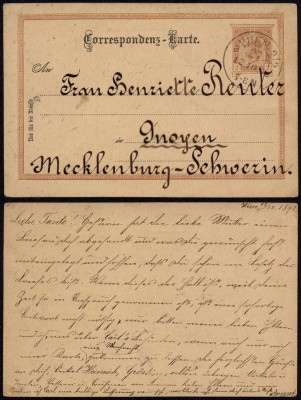 Austria 1892 Old Postcard Postal stationery Vienna to Germany DB.312 foto