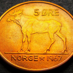 Moneda 5 ORE - NORVEGIA, anul 1967 *cod 540 A