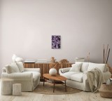 Tablou Canvas, "Misterul florilor violet &icirc;n floriere", Flori, Violet, Petale, Natură, Primăvară, Delicat, Frumusețe, Abundență, Textură, Culoare, 26 x
