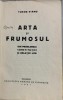 Arta si frumosul - Tudor Vianu - din biblioteca lui Geo Dumitrescu