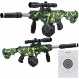 Pușcă ASG/airsoft cu bile de plastic 6 mm, 68 cm, acționare cu arc, lunetă cu laser, ABS, ~200 FPS