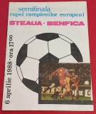 Program meci fotbal STEAUA BUCURESTI - BENFICA LISABONA (Semifinala Cupei Campionilor Europeni 06.04.1988)