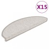 Covorașe Scări Autoadezive VidaXL, 15 buc, 65x21x4 cm, Platină, Aspect Sisal, Antiderapante, Bej