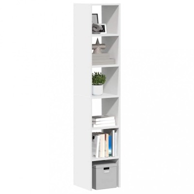 vidaXL Biblioteci 2 buc, stivuibile, alb, 30x30x80 cm, lemn prelucrat 858804 foto