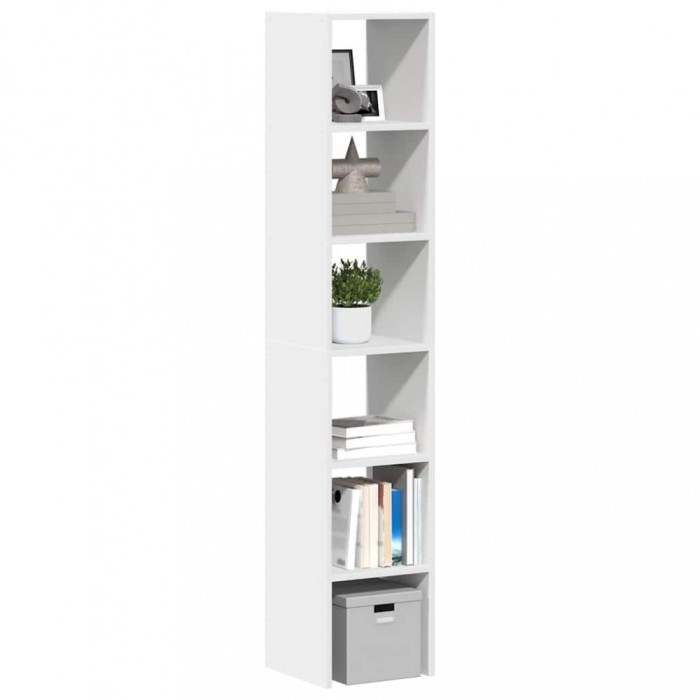 vidaXL Biblioteci 2 buc, stivuibile, alb, 30x30x80 cm, lemn prelucrat 858804