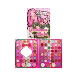 Set de machiaj kevin&amp;coco, 72 de culori, paleta de farduri, iluminatoare, blush, model christmas babe, oglinda glob, 25.5x20x1.7 cm, multicolor