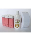 Cumpara ieftin Set 12 Cartușe Ceară Roz cu Ulei Post-Epilare și H&acirc;rtie &ndash; Piele Fină