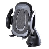 Suport Auto Universal Telefon Winso 360, 51-98mm, Negru/Alb/Gri/Argintiu. Prindere Bord/Parbriz