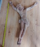 Crist Christ sculptat in lemn 120 cm. lungime