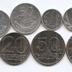 Polonia Set 10B -10, 20, 50 Gr. 1, 2, 5, 10, 20, 50, 100 Zloti 1981/90 - V17 UNC