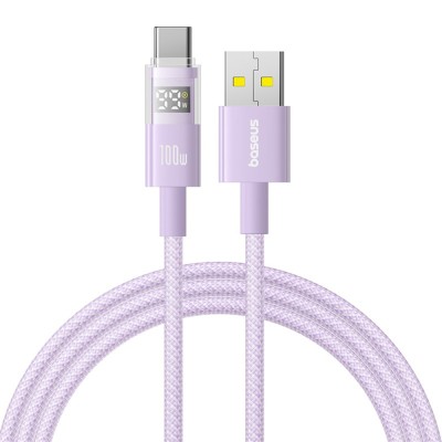 Baseus - Data Cable Display 2 (P10382701511-01) - Fast Charging, USB to Type-C, Digital Display, 100W, 2m - Nebula Purple foto