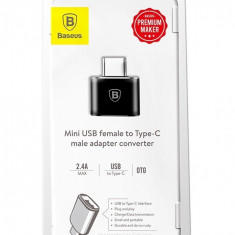 Adaptor Baseus Usb - Usb Tip C Conector Otg Negru CATOTG-01