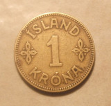 ISLANDA 1 KRONA 1929 MAI RARA