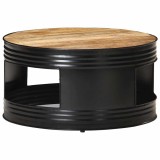 Cumpara ieftin Masuta de cafea, negru, 68x68x36 cm, lemn masiv brut de mango
