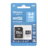 Cumpara ieftin Aproape nou: Card de memorie MicroSD PNI 64GB cu adaptor SD Clasa 10, 80 Mb/s, V30