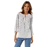Bluza dama tip ie R256 alb/argintiu marimea S
