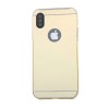 Husa protectie pentru iPhone X, Auriu, perfect fit, efect de oglinda si folie fata-spate, MyStyle