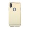 Husa protectie pentru iPhone X, Auriu, perfect fit, efect de oglinda si folie fata-spate