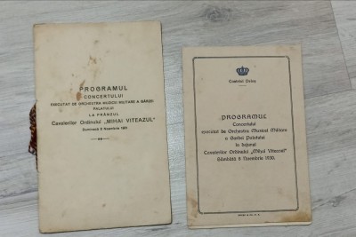 Programul concertului cavalerilor decorati cu Ordinul Mihai Viteazul 1930 + 1931 foto